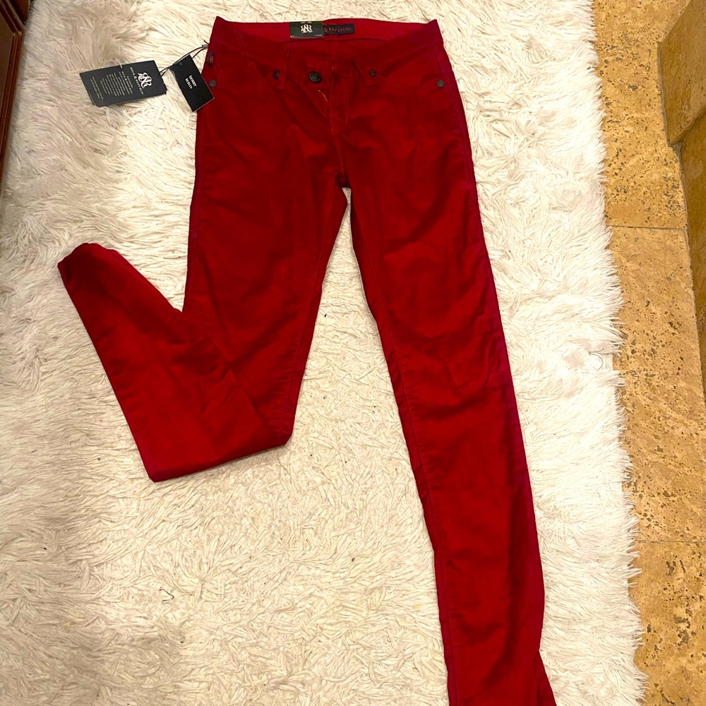 Red skinny rock and republics pants